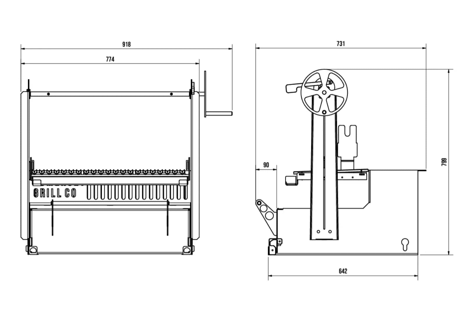 Somerset Grill Co Argentinian Grill |  Asado Grill Grill Asado Gunmetal