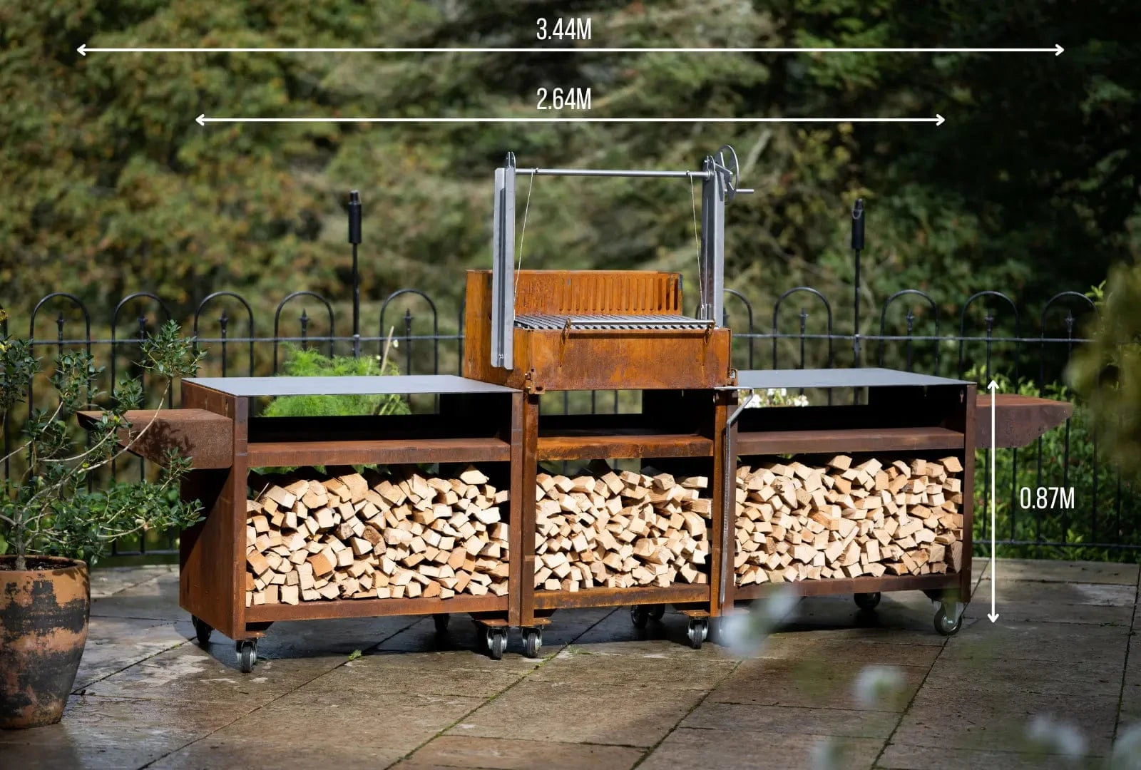 Somerset Grill Co Asado Cor-Ten Outdoor Kitchen with Argentinian Grill Asado Cor-Ten Outdoor Kitchen Bundle