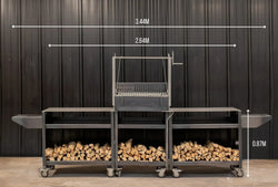 Somerset Grill Co Asado Gunmetal Outdoor Kitchen Bundle  with Argentinian Grill Asado Gunmetal Outdoor Kitchen Bundle