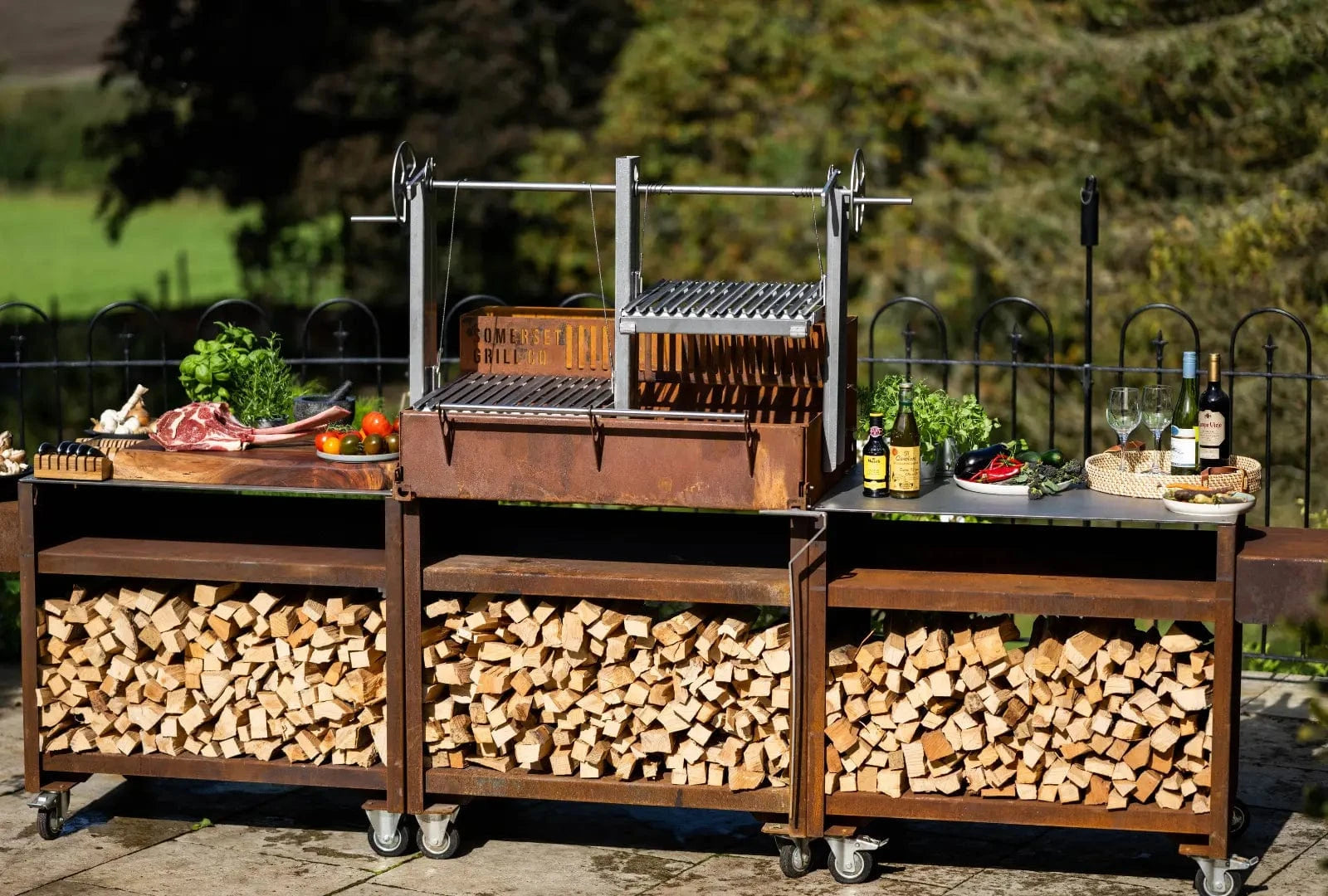 Outdoor Kitchen with an Argentinian Grill