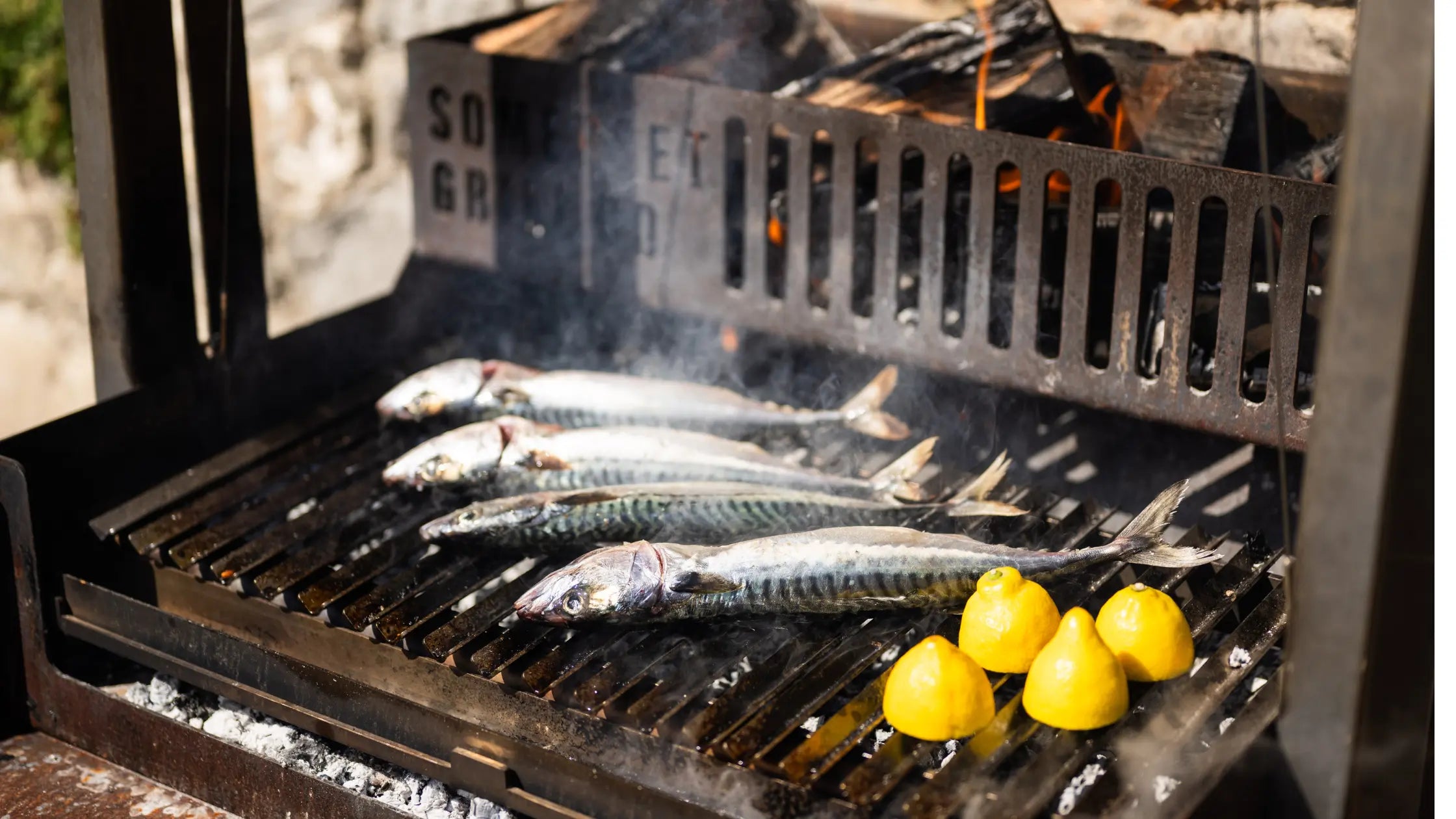Charred Mackerel & Chilli Prawns with Fire-Roasted Vegetables