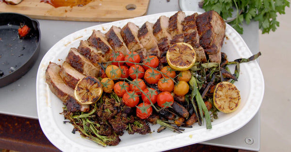 Whole Pork Loin with Grilled Vegetables By James Whetlor
