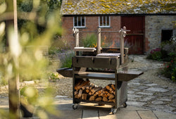 Grande Gunmetal Woodstore stand