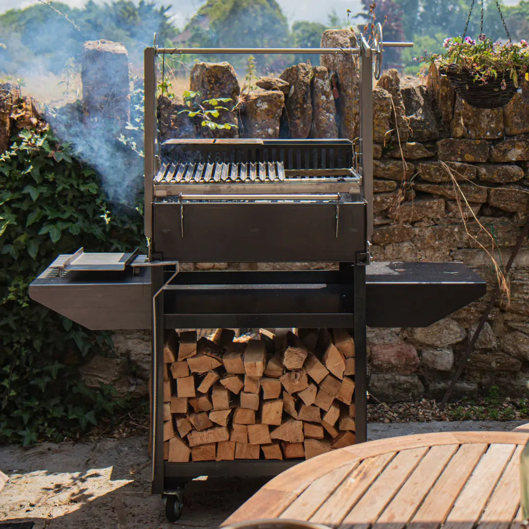 Asado Gunmetal Woodstore Stand