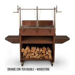 Grande Cor-Ten Woodstore Stand