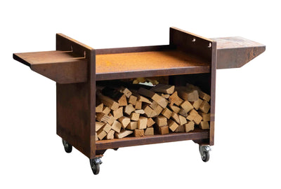Grande Cor-Ten Woodstore Stand