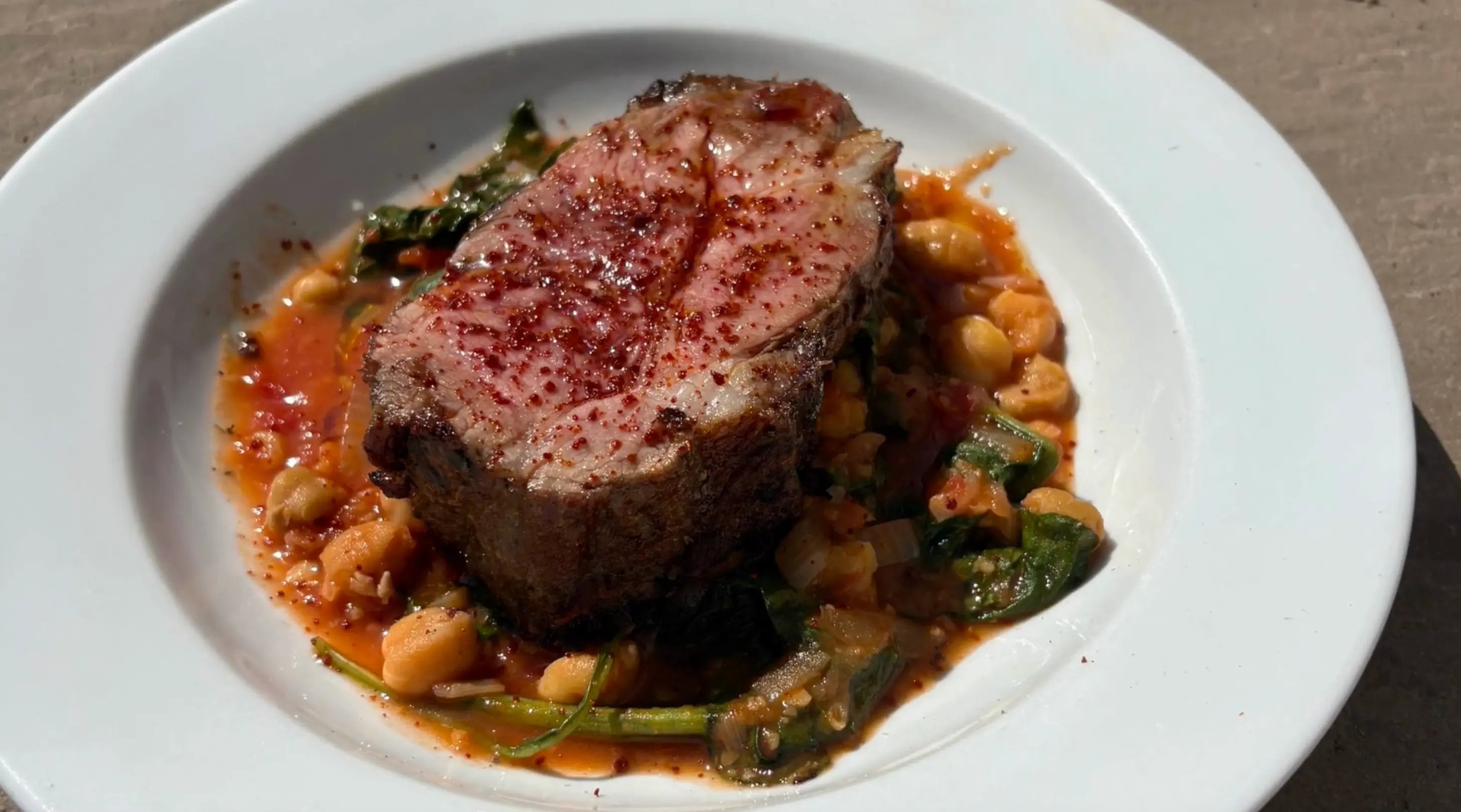 Grilled Pork Neck & Bold Bean Side Dish