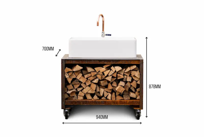 Kitchen Belfast Sink Unit - CorTen