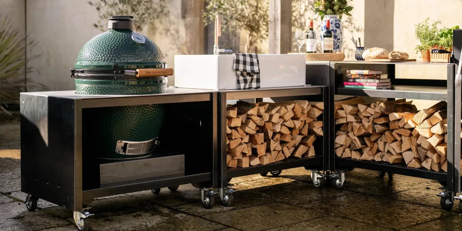 Somerset Grill Co  Kitchen Green Egg Unit - Gunmetal Kitchen Green Egg Unit - Gunmetal